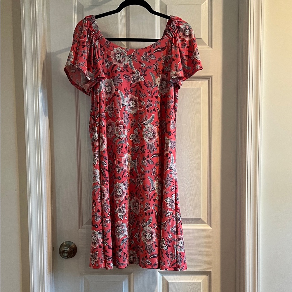 Signature by Robbie Bee Coral Floral Mini Dress
